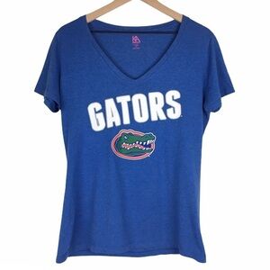 FLORIDA GATORS T Shirt Graphic V Neck Game Day Spirit Short Sleeves Size Large